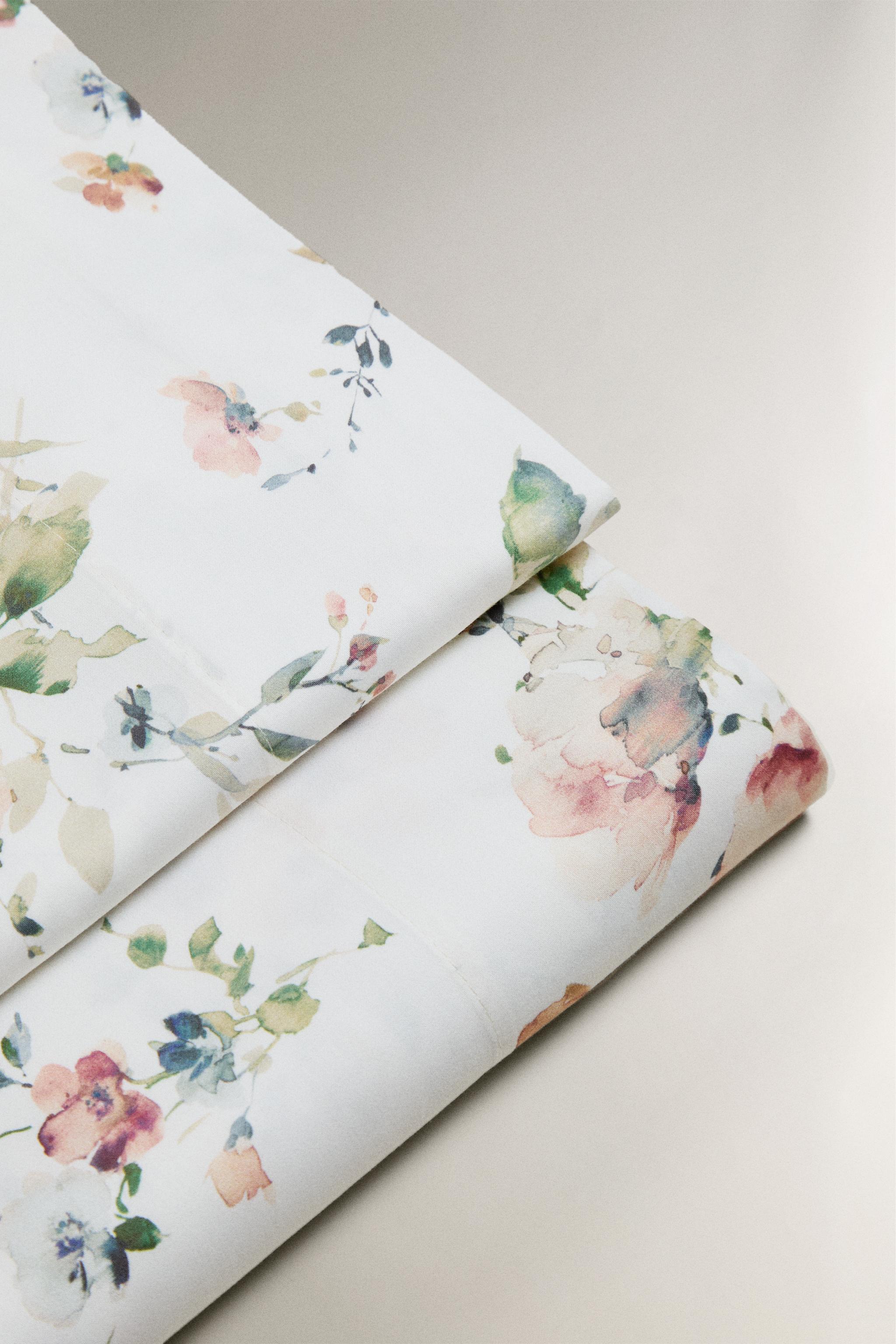 WILD FLOWER SATEEN FLAT SHEET (300 THREAD COUNT)